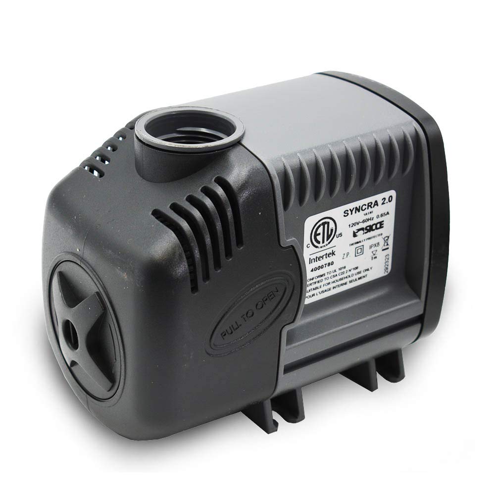 Sicce Syncra Silent 2.0 Multifunction 568 Gph Submersible Water Pump | Italian Made 35W Ultra Quiet Durable Aquarium Fish Tank, Fountain, Pond, Hydroponics, Terrarium Black | Freshwater & Saltwater