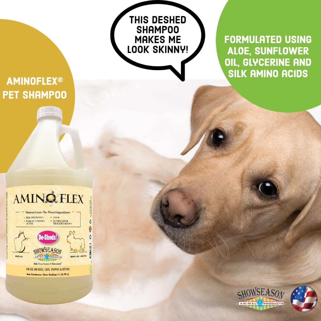 Aminoflex Pet Shampoo 1 Gallon | Cruelty-Free | De-Shedding | Paraben-Free | Biodegradable And Non-Toxic | Made In The Usa