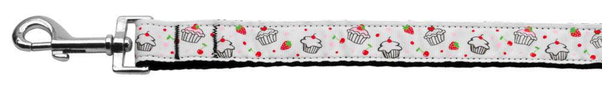 Mirage Pet Products Cupcakes Nylon Ribbon Leash for Pets, 3/8-Inch by 4-Feet, Light Pink