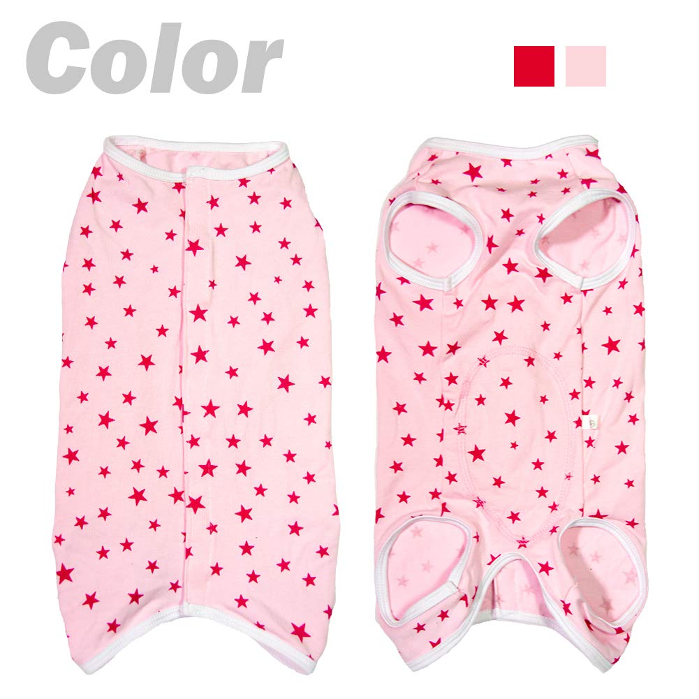 Dog’S Recovery Suit Post Surgery Shirt For Puppy, Wound Protective Clothes For Little Animals(Pink Stars-Xl)