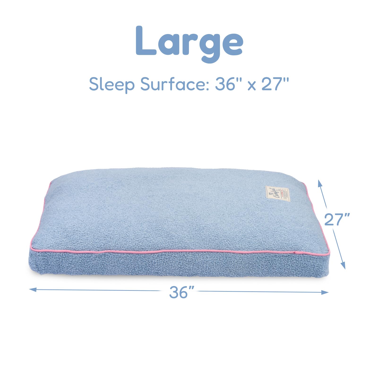 Fluffydream Dog Mat, Dog Bed Washable, Super Soft Pet Bed Mat, Up To 65Lbs, 36'' X 27'', Light Blue