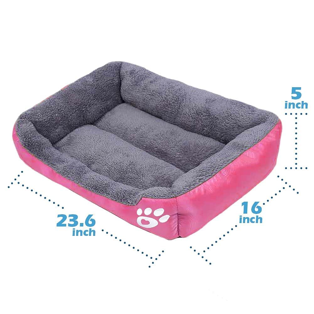 Barelove Square Large Dog Bed Mattress Washable Pads Room Waterproof Bottom ( Hot Pink )