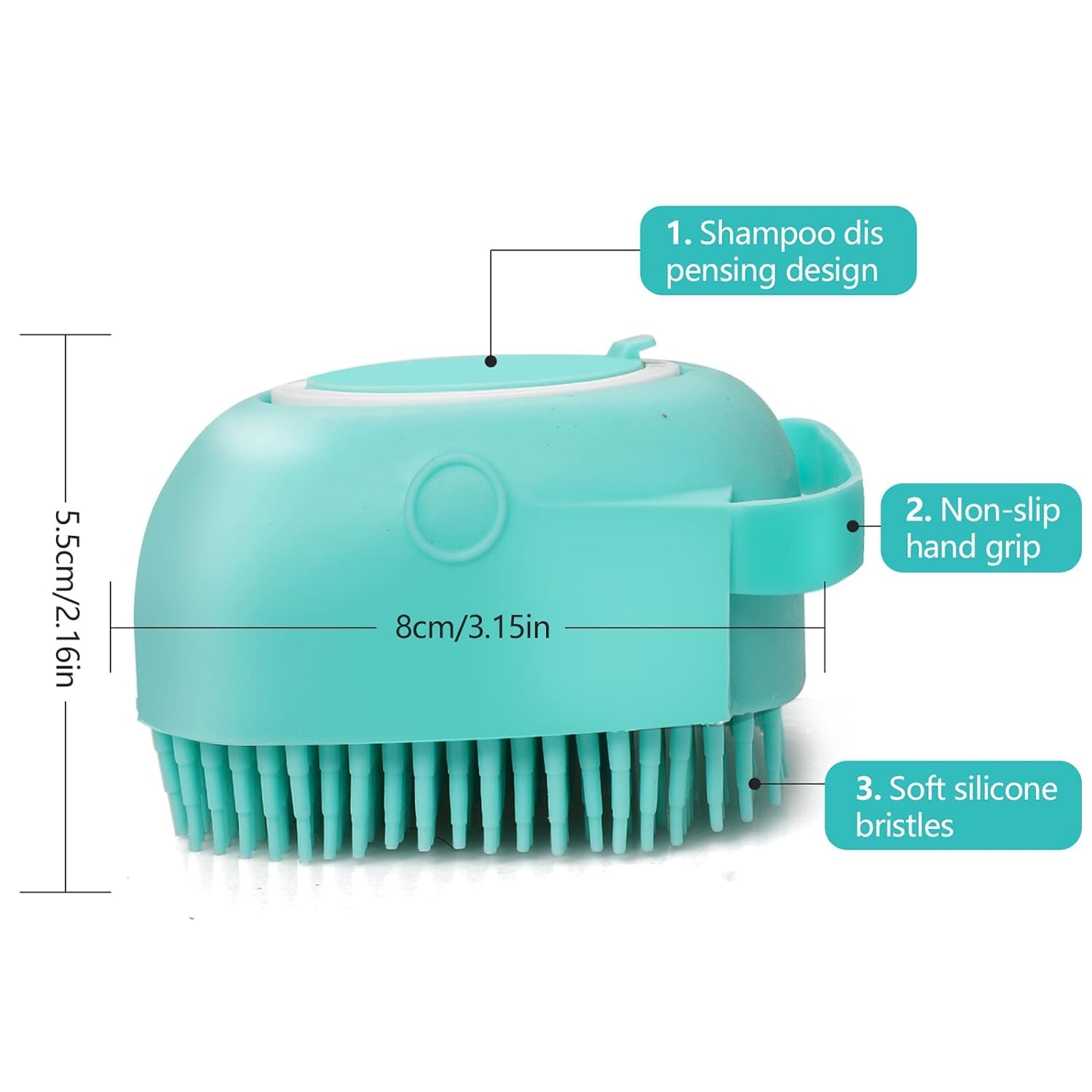 Generic Pet Dog Bath Brush Gentle Soap Dispenser Massaging Bath Grooming Soft Silicone(Blue)