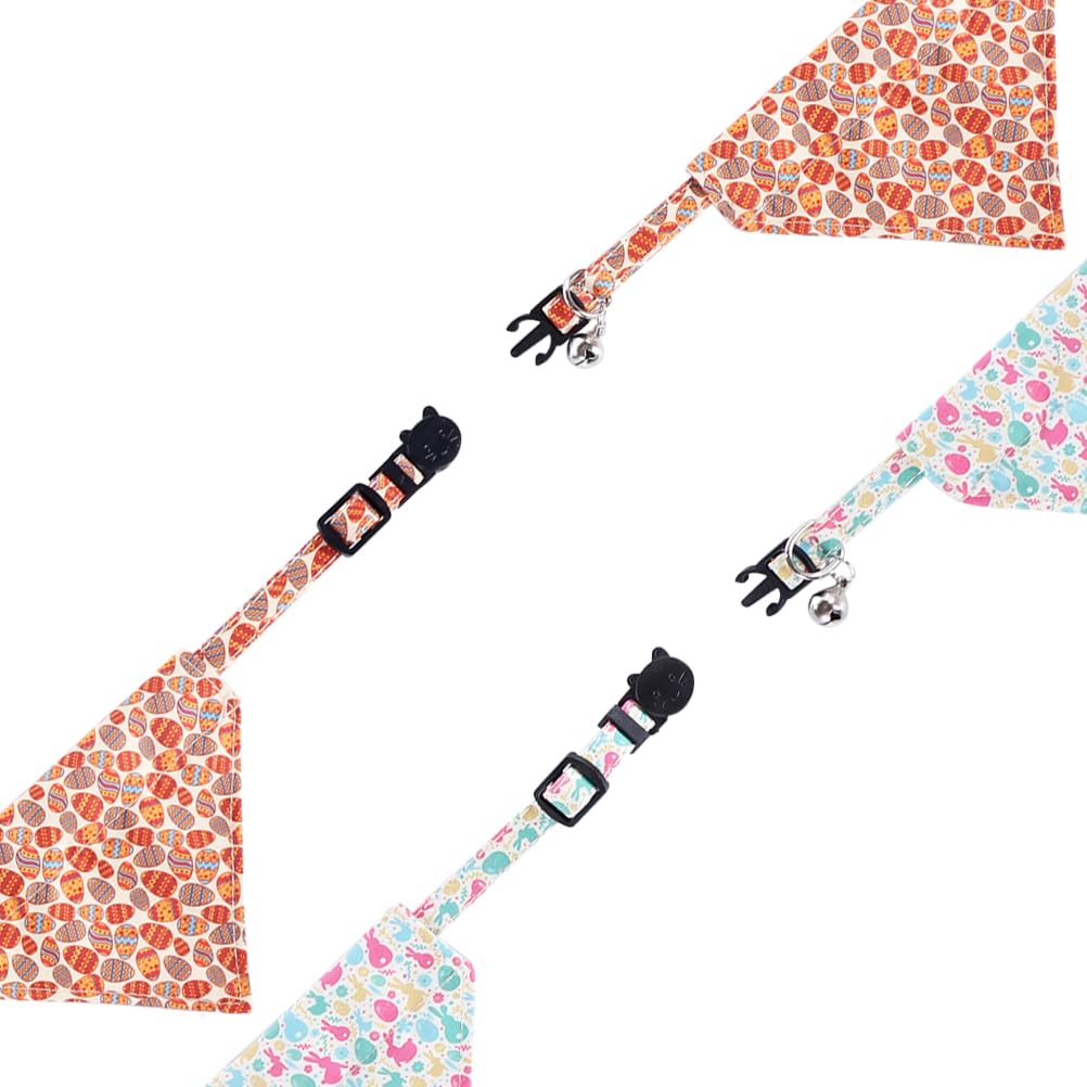 Easter Cat Collar Breakaway With Bandana And Bell For Kitty Adjustable Safety Easter Egg Bunny