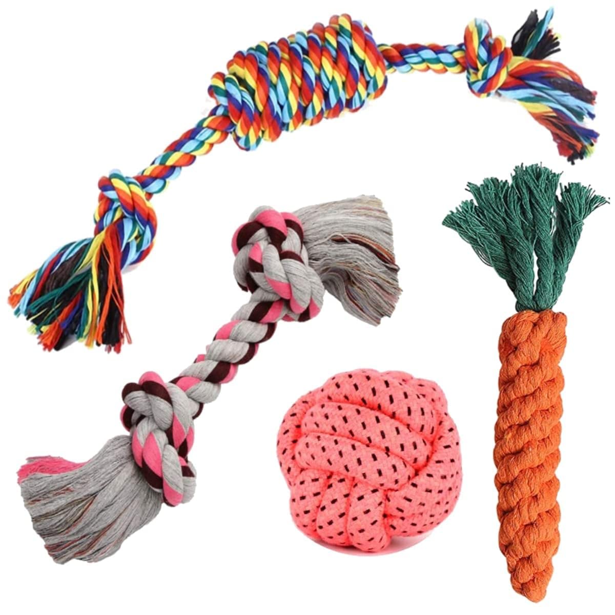 Dog Trust Dog Chew Toys + Puppy Chew Teething Toy + Dog Rope Toys + Tug Of War Dog Toy + Durable Cotton Dog Toys For Playing And