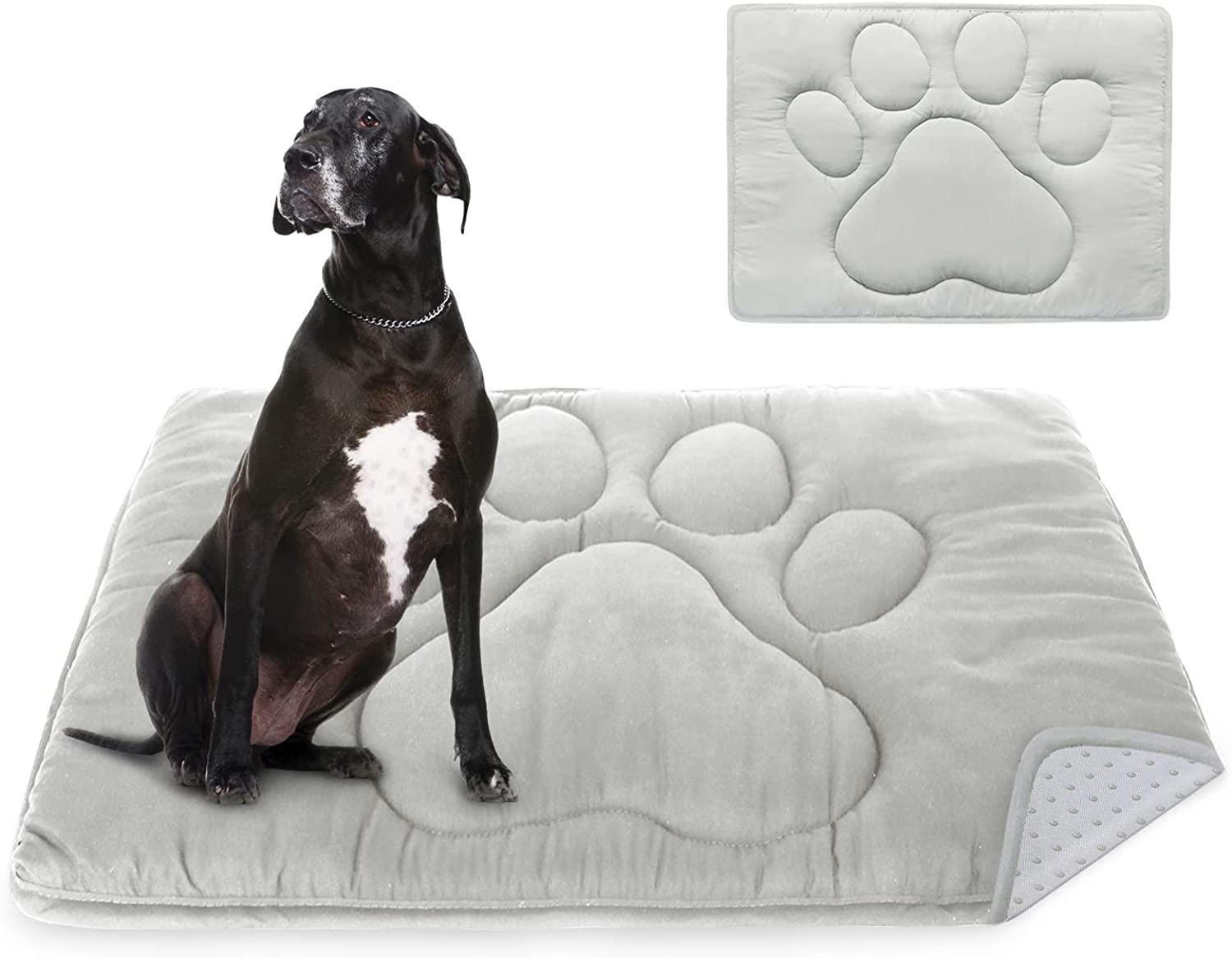 Dog Crate Pad(30''X 48''), Crate Mat With Anti-Slip Bottom, Dog Mats For Sleeping, Breathable Kennel Pad, Dark Colored To Hide S