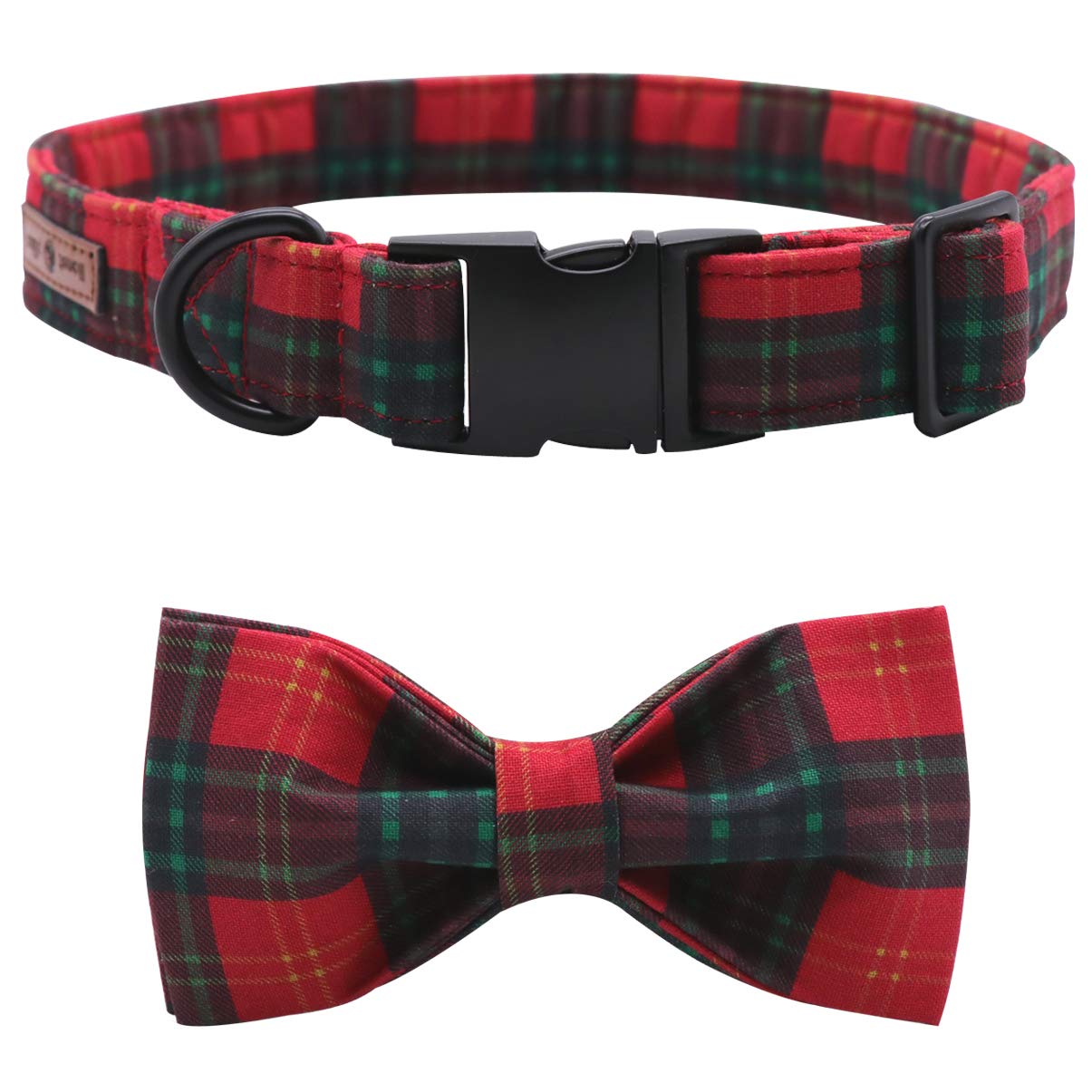 Lionet Paws Christmas Dog And Cat Collar With Bowtie,Soft And Comfortable,Adjustable Collar