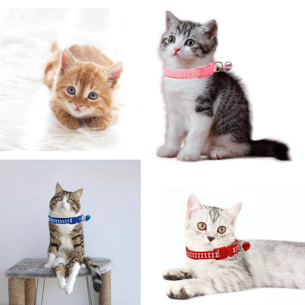 Red Dog Collar With Bell, Soft Nylon Identification Cat Collars With Bells For Xxs Xs Small Tiny Little Pet Girl Puppy Collar Fe