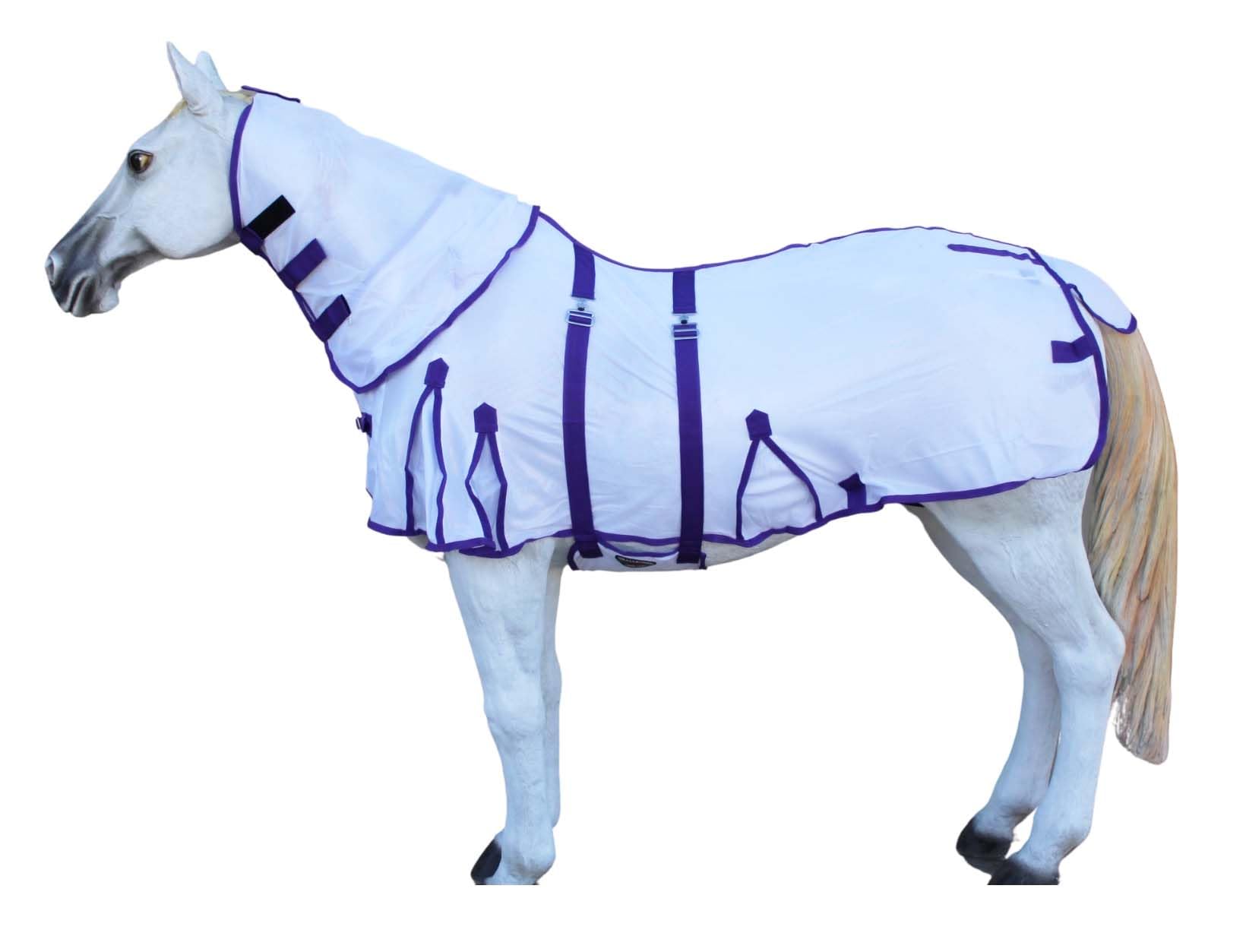 Challenger 84'' Horse Summer Mesh Scrim Sheet Full Neck Flysheet Bellyband Purple 73102