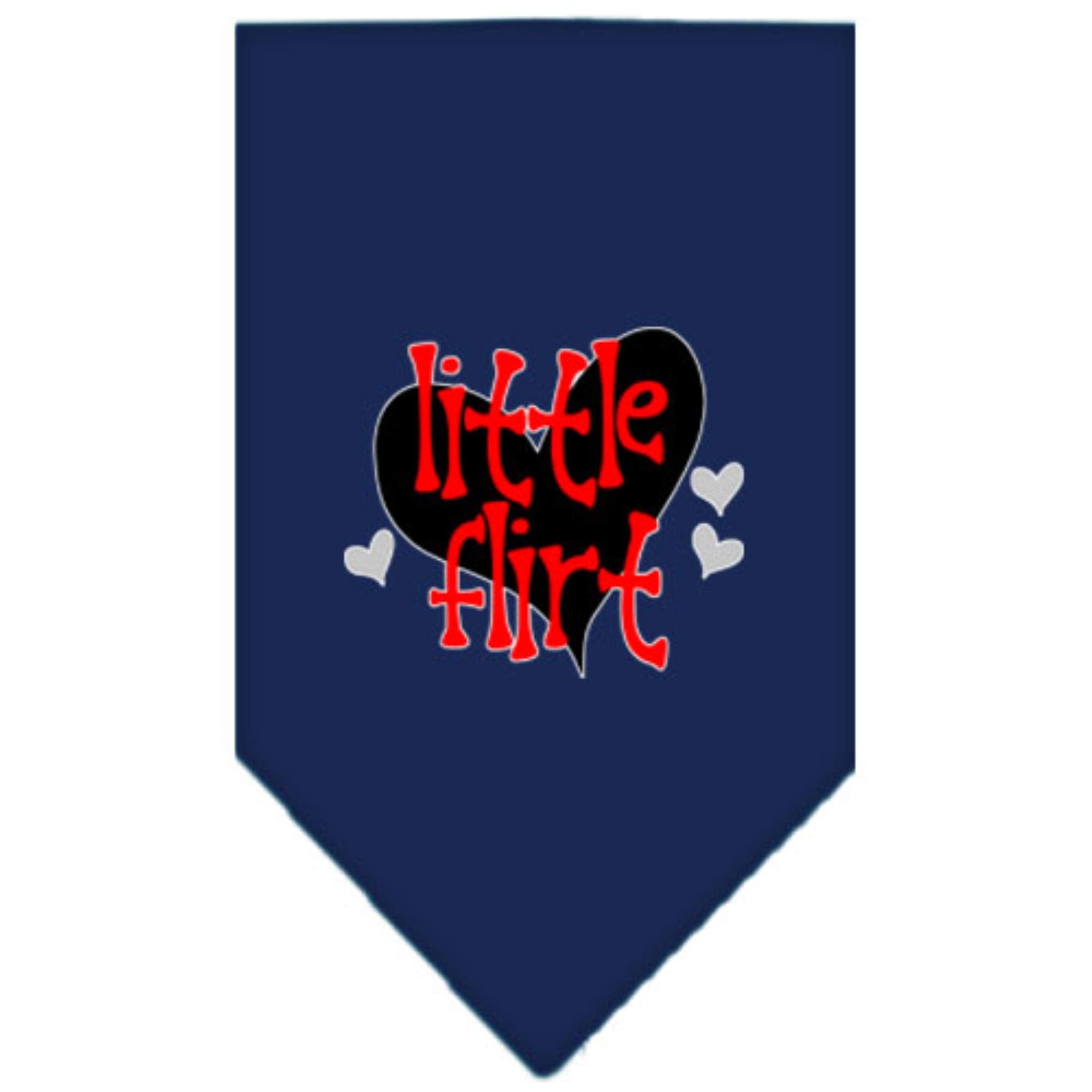 Mirage Pet Product Little Flirt Screen Print Bandana Navy Blue Large