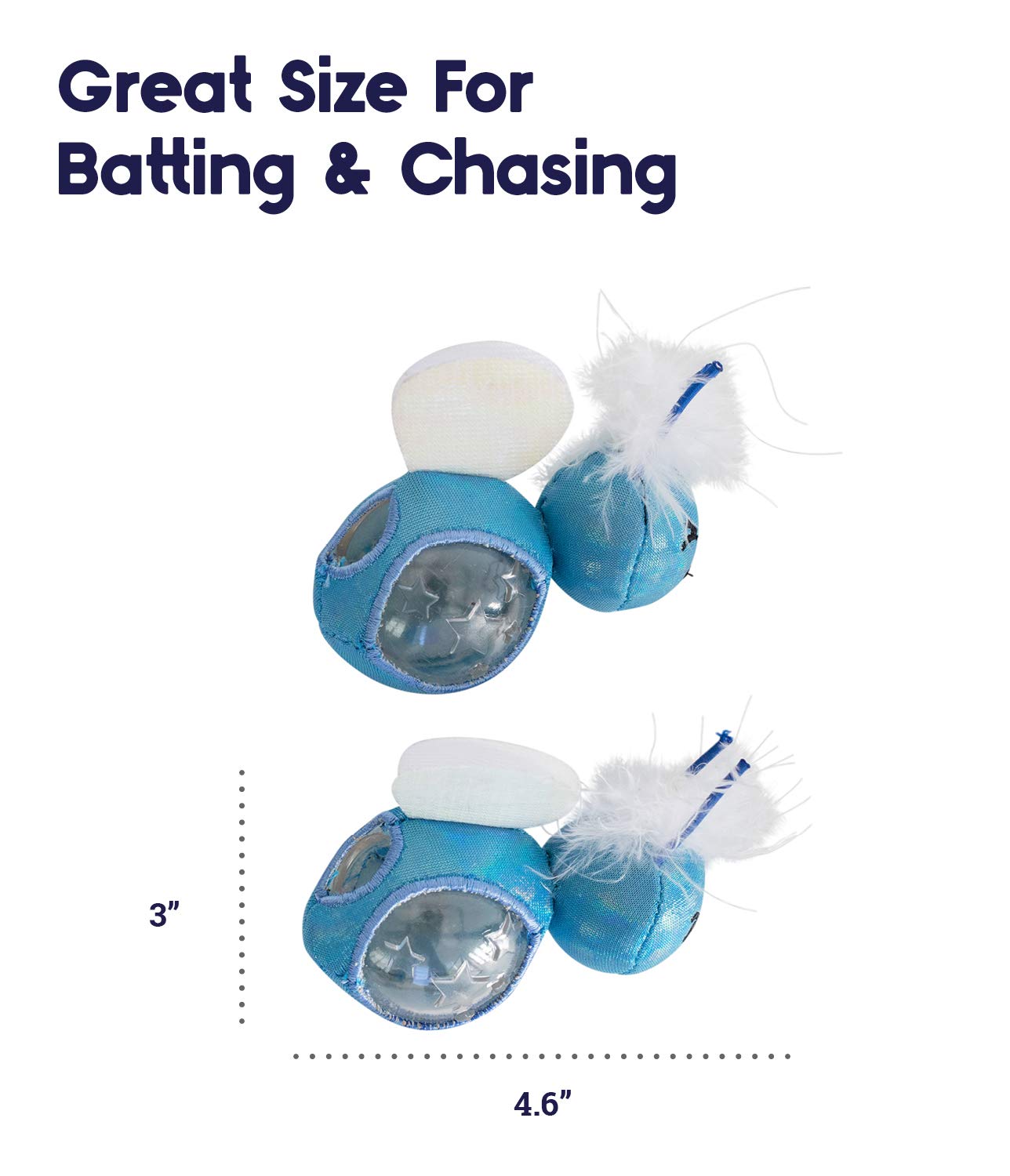 Petstages Firefly Treat Stuffer Cat Toy - Glow-in-the-Dark 2 Pack Treat Dispenser, Model 70380