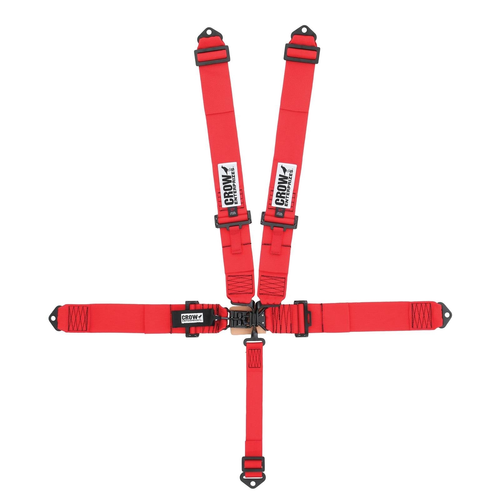 Crow Enterprizes Harness, 5 Point, Latch And Link, Sfi 16.1, 50 In Length, Pull Down Adjust, Bolt-In/Wrap Around, Individual Har