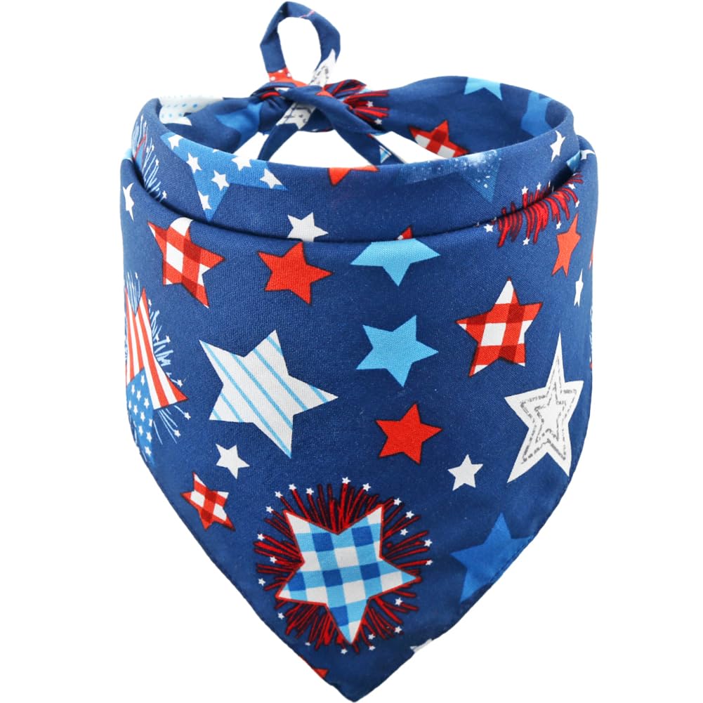 American Flag Dog Bandana 4Th Of July Pet Clothes Patriotic Reversible Triangle Bibs Scarf Accessories For Cats Animals