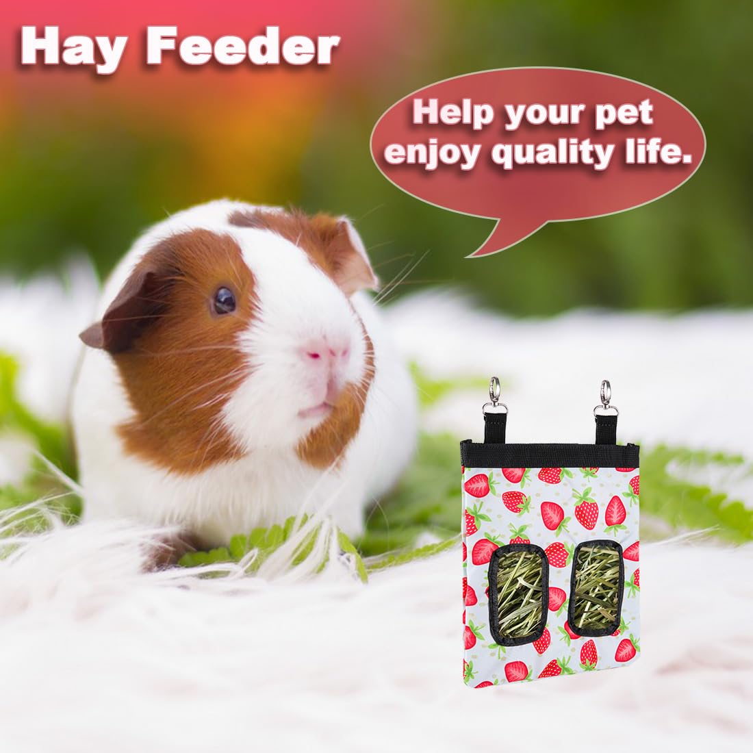 DZWLKJ Rabbit Hay Feeder, 600D Polyester, Hay Feeder Rabbit, Guinea Pig, Chinchilla, Hamsters, Small Pets, 1 Pack, Foldable, Lig