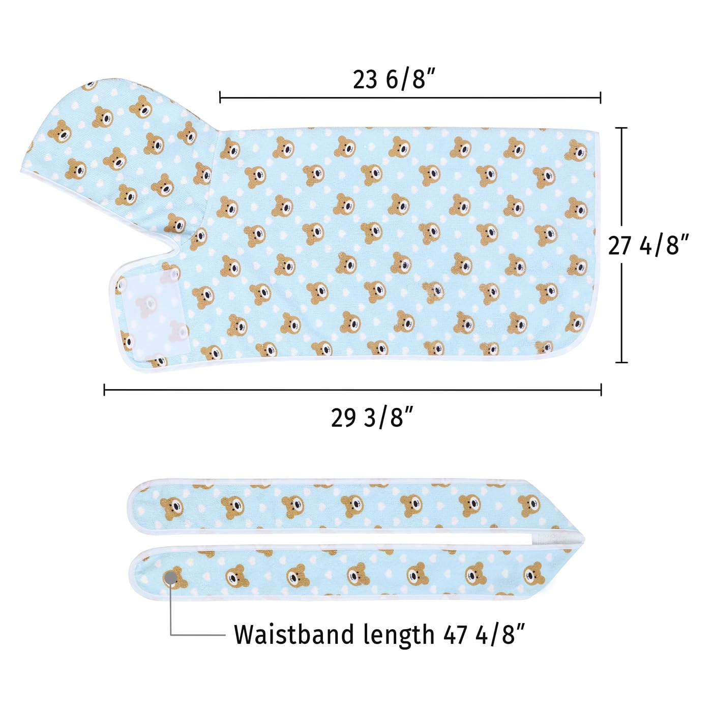 Hde Dog Bathrobe Super Absorbent Quick Drying Towel With Hood For All Dog Breeds Sizes S-Xxl - Teddy Bears - L