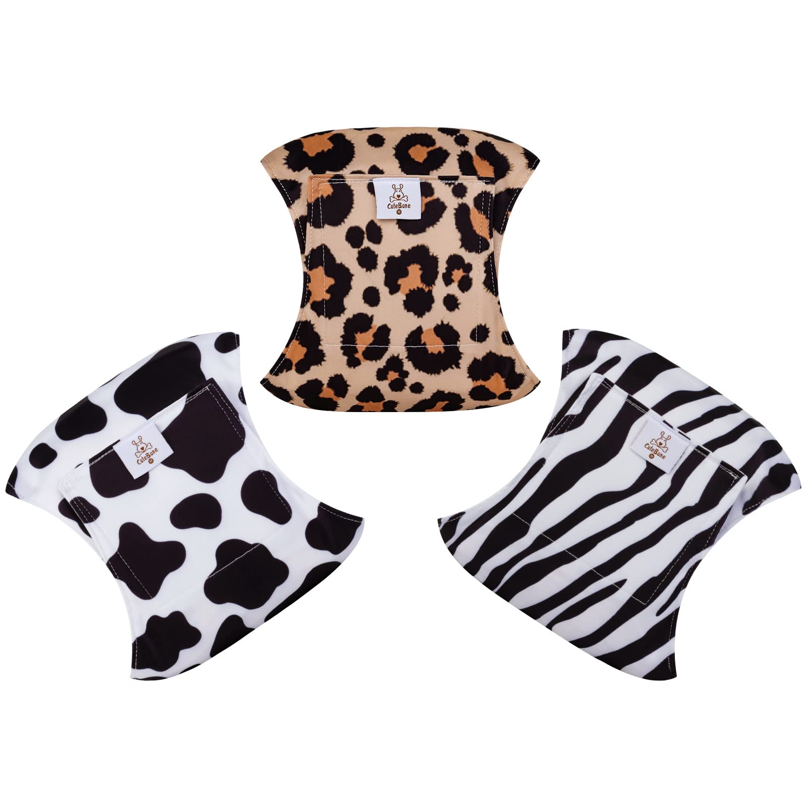 Cutebone Dog Diapers Male Washable Belly Band For Male Dogs Wraps 3Pcs A Pack Dm39S