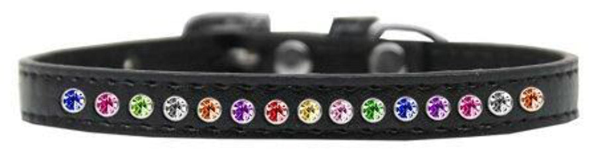 Mirage Pet Products One Row Confetti Black Puppy Dog Collar, Size 14