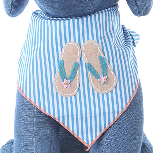 Tail Trends Dog Bandanas With Flip Flops Design For Bbq Beach Days Fits Medium To Large Sized Dogs- 100% Cotton