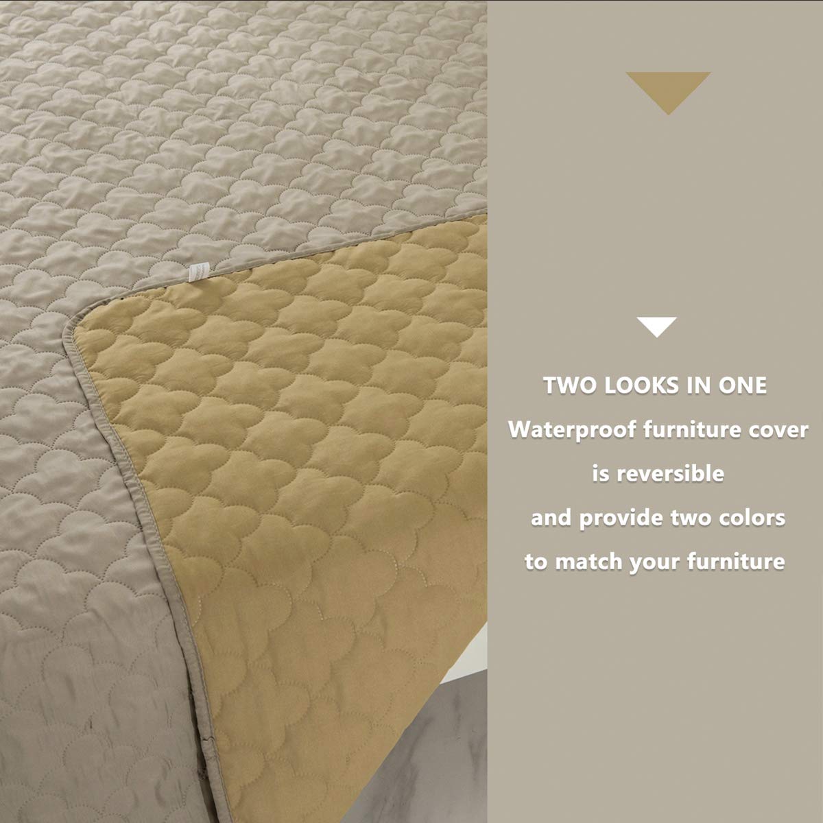 Dog Blankets for Couch Protection Waterproof Dog Bed Covers Pet Blanket Furniture Protector (Beige+Sand, 82x108)