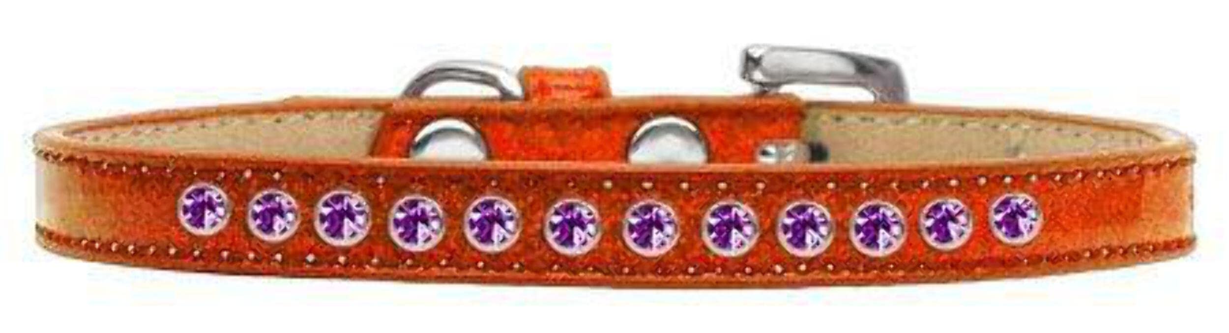 Dog, Puppy and Pet Ice Cream Collar, Purple Crystal Rimsets Emerald Green 12