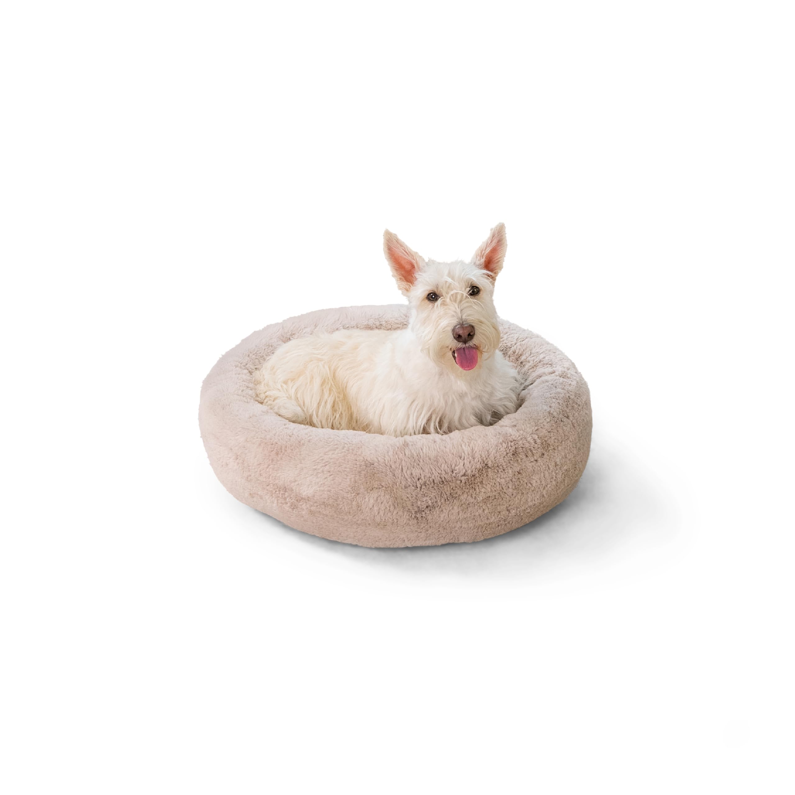 Best Friends By Sheri Snugglesoft Faux Fur Calming Donut Bed For Dogs, Brown, Small, 23X23