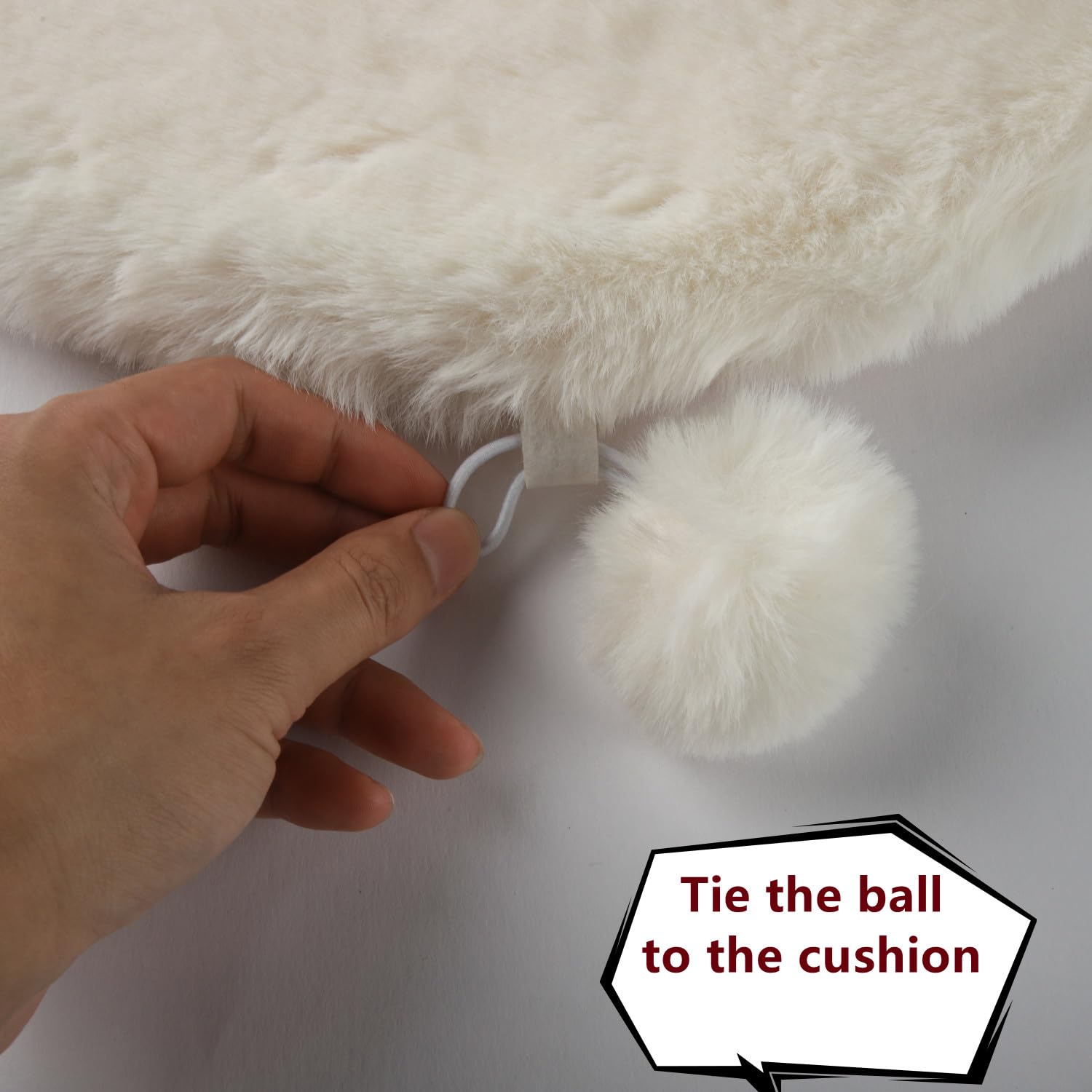 Shengocase 2-Pack 17.7' Round Faux Rabbit Fur Cat Dog Bed Cushion Pad Mat, Cat Tree Tower Replacement Cushion Pad, Pad For Window Perch, Cat Dog Carrier House Cage Crate Kennel Furniture