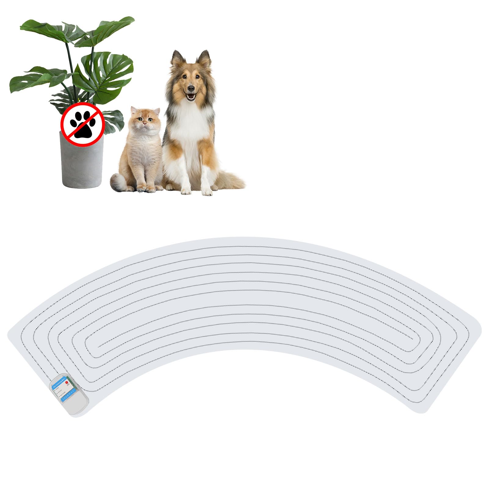 Seerway Scat Pet Shock Mat Indoor, Shock Training Pads For Dogs And Cats, Electric Repellent Mat Keeps Pets Off Plant, Trash Can