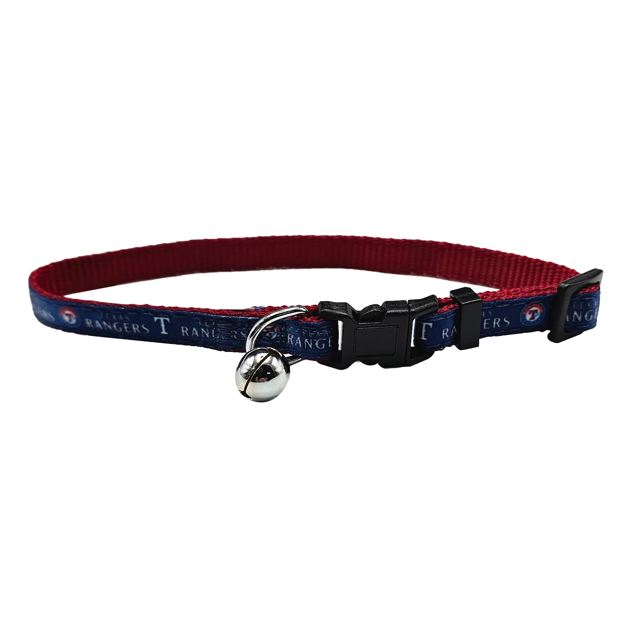 Mlb Cat Collar Texas Rangers Satin Cat Collar Baseball Team Collar For Dogs & Cats. A Shiny & Colorful Cat Collar With Ringing B