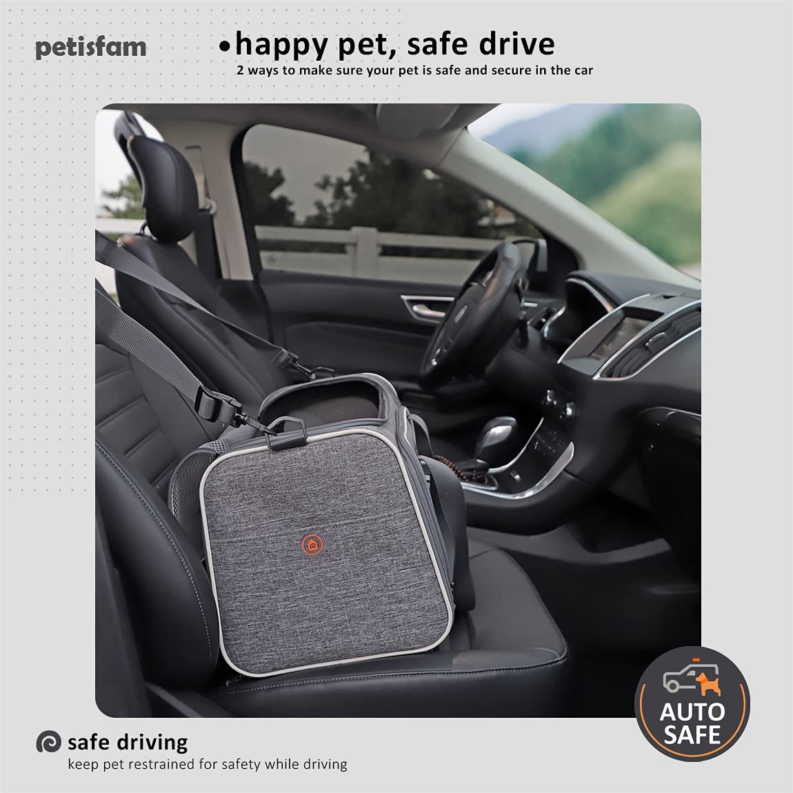 Petisfam Top Load Cat Carrier Bag For Medium Cats And Small Dogs. Airline Approved, Collapsible, Escape Proof And Auto-Safe. Eas