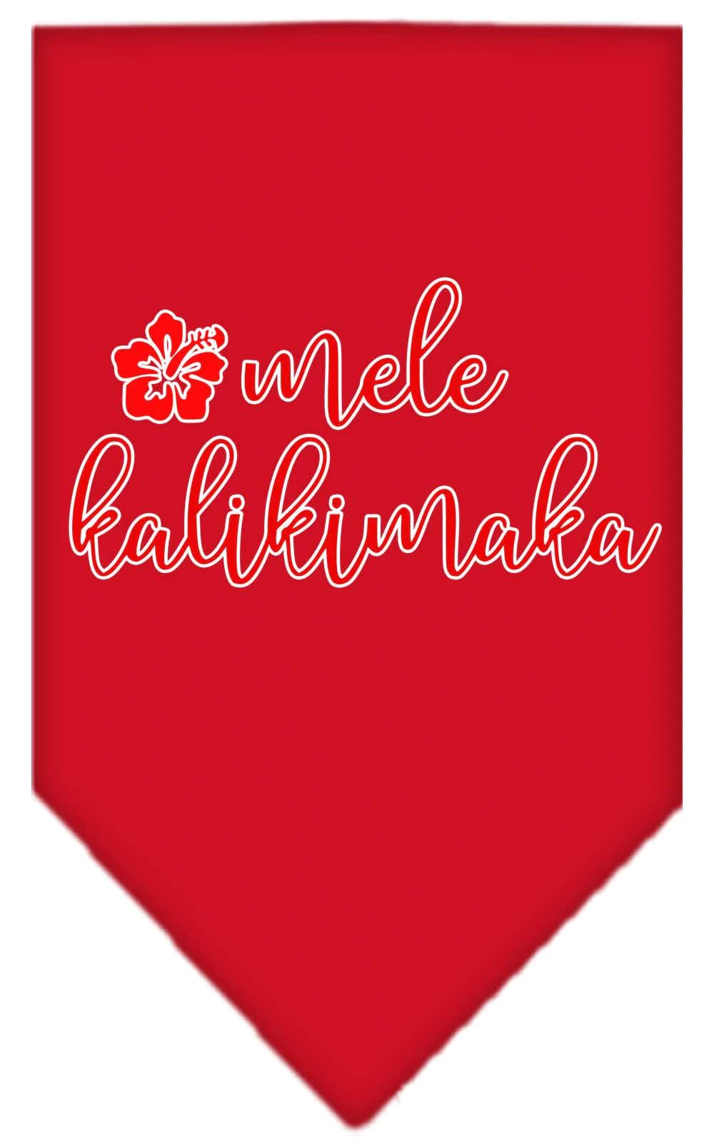Christmas Pet and Dog Bandana Screen Printed, "Mele Kalikimaka" Cocoa Small