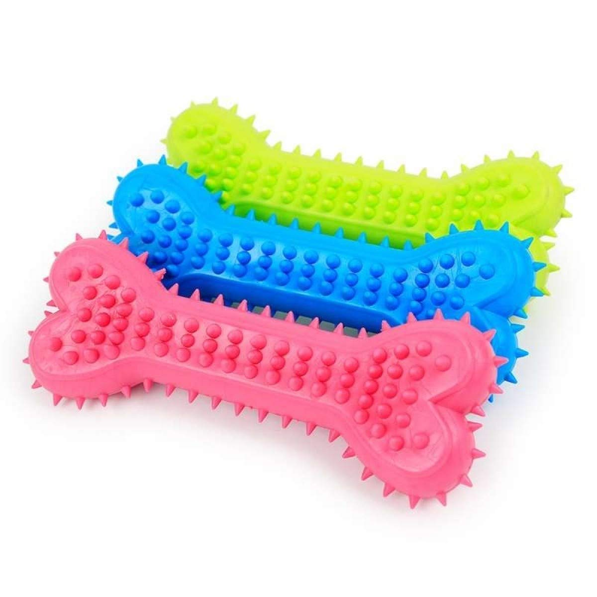 Rvpaws Natural Rubber Dog Bone Chew Toy, Puppy Teething Toy, 6 Inches, Color May Vary  1 Pcs