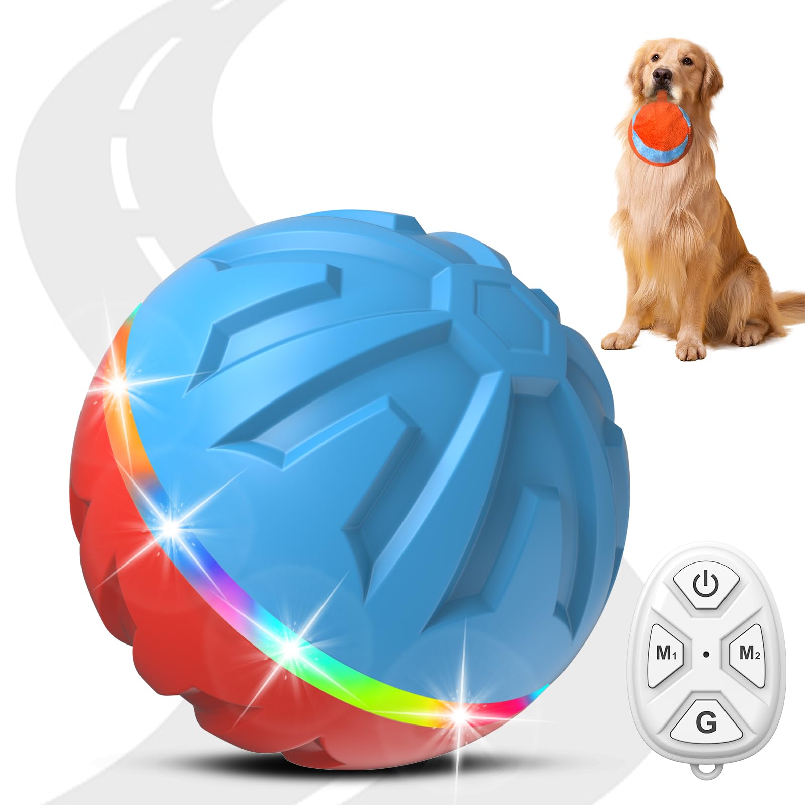 Bolpetizo Interactive Dog Toys Ball, Active Rolling Ball With Remote Control Led Lights, Peppy Pet Ball For Medium Large Dogs Bo