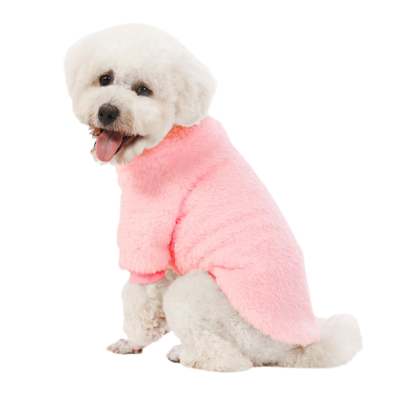 Kyaringtso Dog Sweater, 3 Pack Dog Sweaters For Small Dogs, Dog Clothes For Small Dogs Girl Boy, Ultra Soft And Warm Puppy Sweater Dog Coat For Winter Christmas (Small, Pink+Purple+Peach)