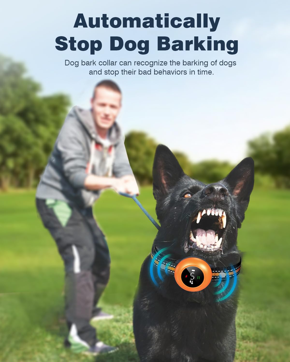 Colofrog 2-in-1 Dog Shock & Bark Collar - Adjustable Sensitivity, 3300FT Remote, IP67 Waterproof, Rechargeable, Orange