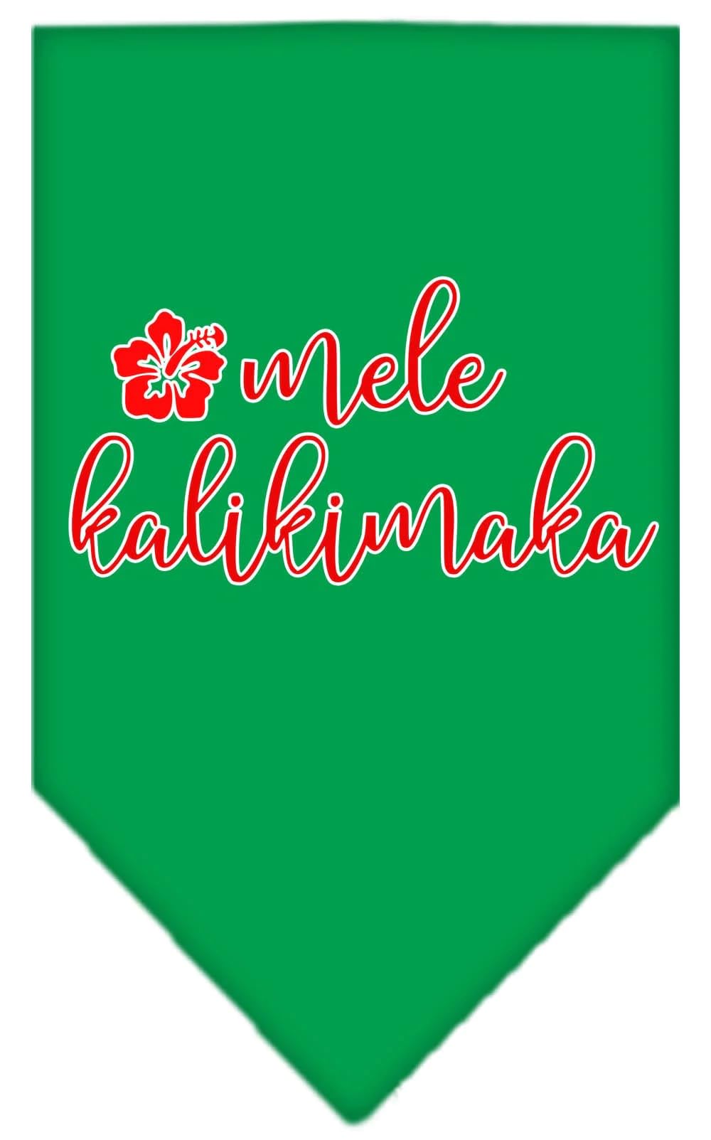 Christmas Pet and Dog Bandana Screen Printed, "Mele Kalikimaka" Cocoa Small