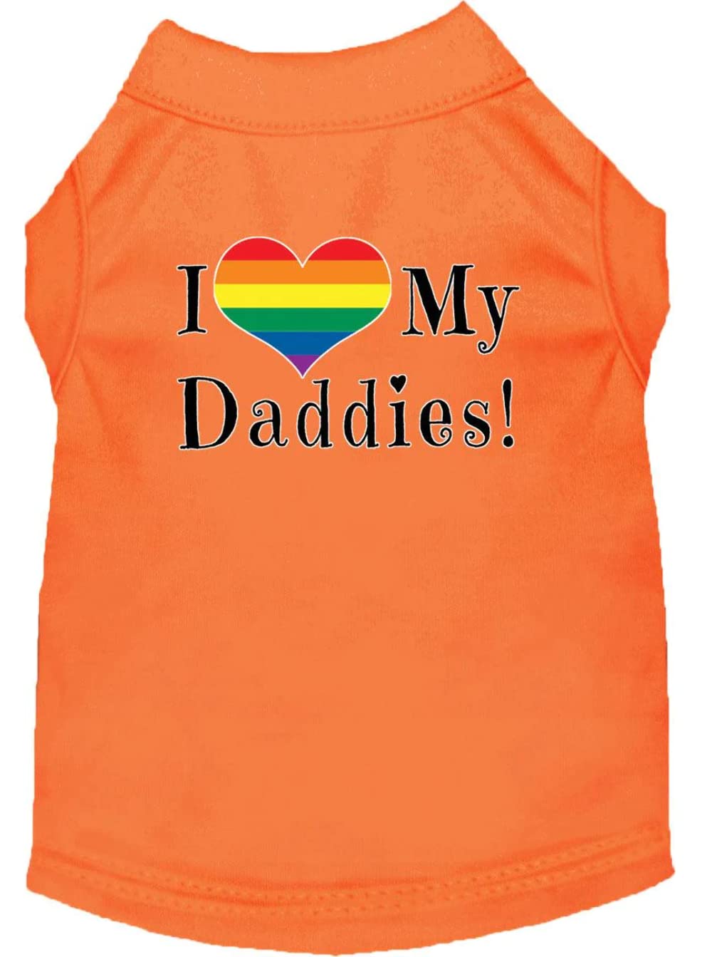 Pet Dog & Cat Shirt Screen Printed, "I Heart My Daddies" Aqua XS (0-3 lbs.)