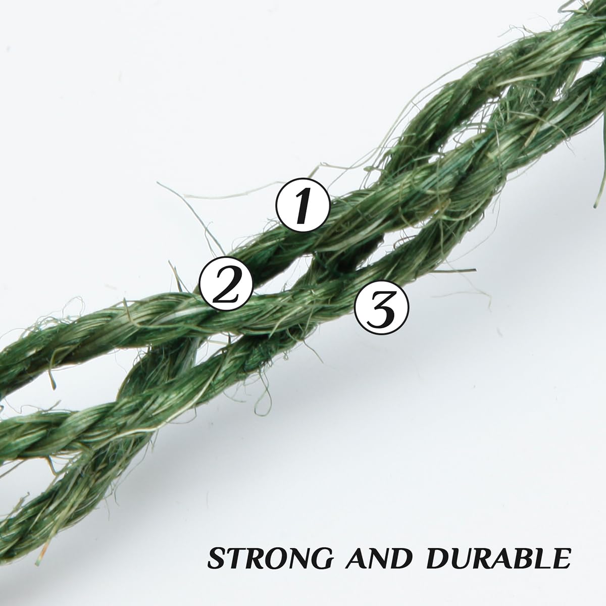 Juomid Green Sisal Rope for Cat Scratching Posts, 1/4 Inch x 164 Feet, Durable DIY Twine for Kittens and Furniture Repair
