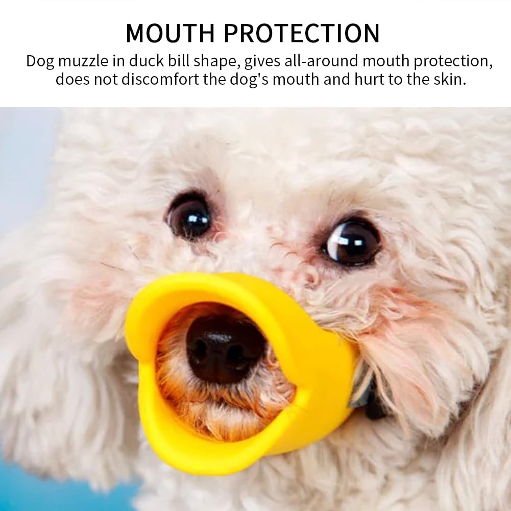 Xiaokeis Anti Bite Duck Mouth Shape Dog Mouth Covers, Soft Duck Silicone Mouth Cover With Adjustable Strap, Small Medium Dogs Mu