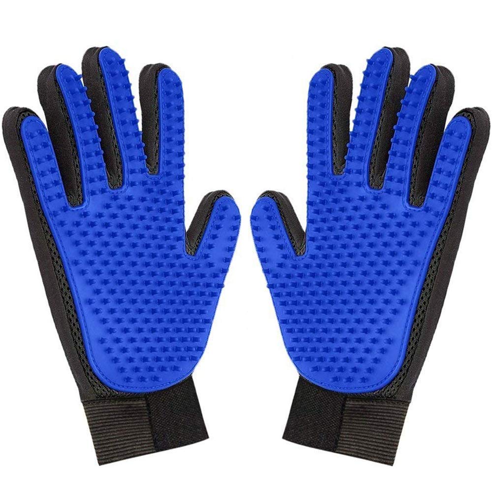 1 Pair Pet Grooming Glove,Gentle Deshedding Brush Glove Hair Remover Brush For Dogs,Cats & Horses With Long & Short Fur