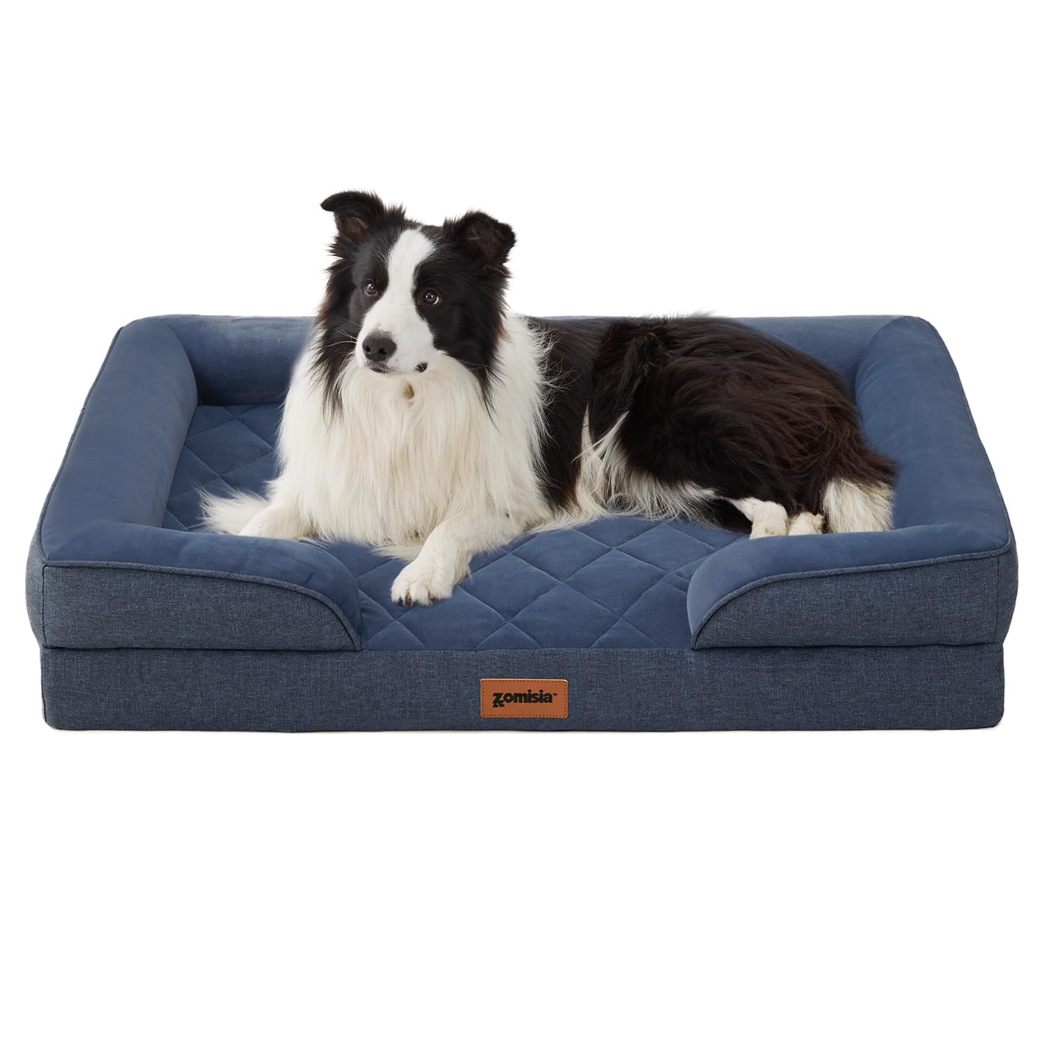 Zomisia Orthopedic Dog Bed For Large Sized Dogs, Washable Large Dog Beds With Bolsters, Memory Foam Pet Sofa Bed With Removable 