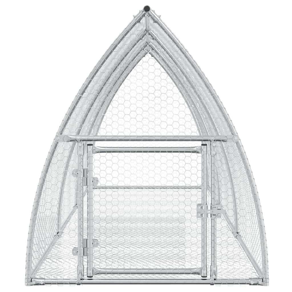 vidaXL Rabbit Hutch Silver 118.1x41.3x47.2 Galvanized Steel