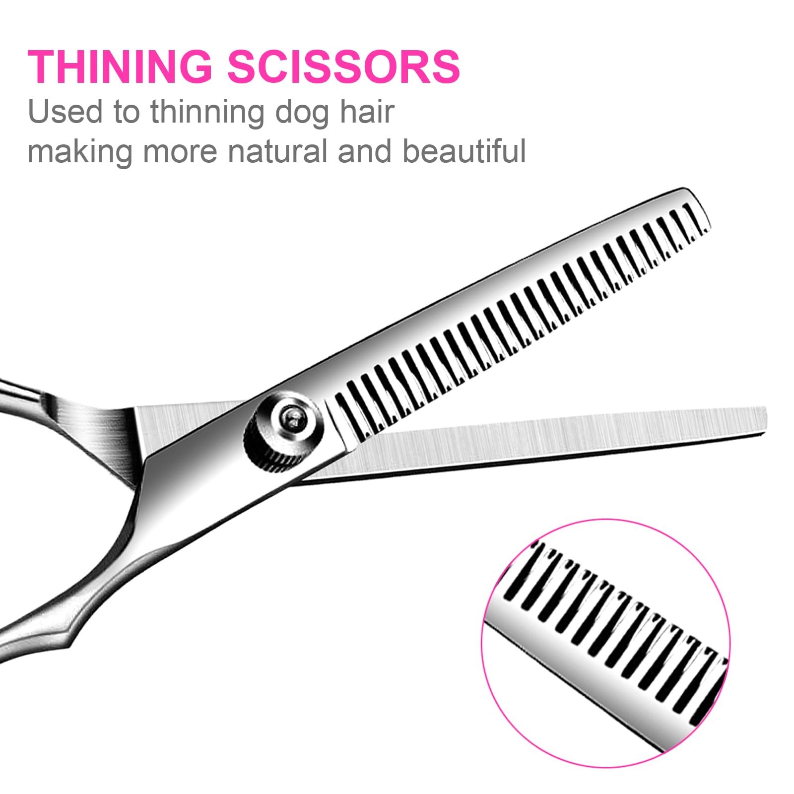 Tinmarda Dog Grooming Scissors Set With Safety Round Tips, Sharp And Durable Titanium Coated Professional Kit For Dogs And Cats