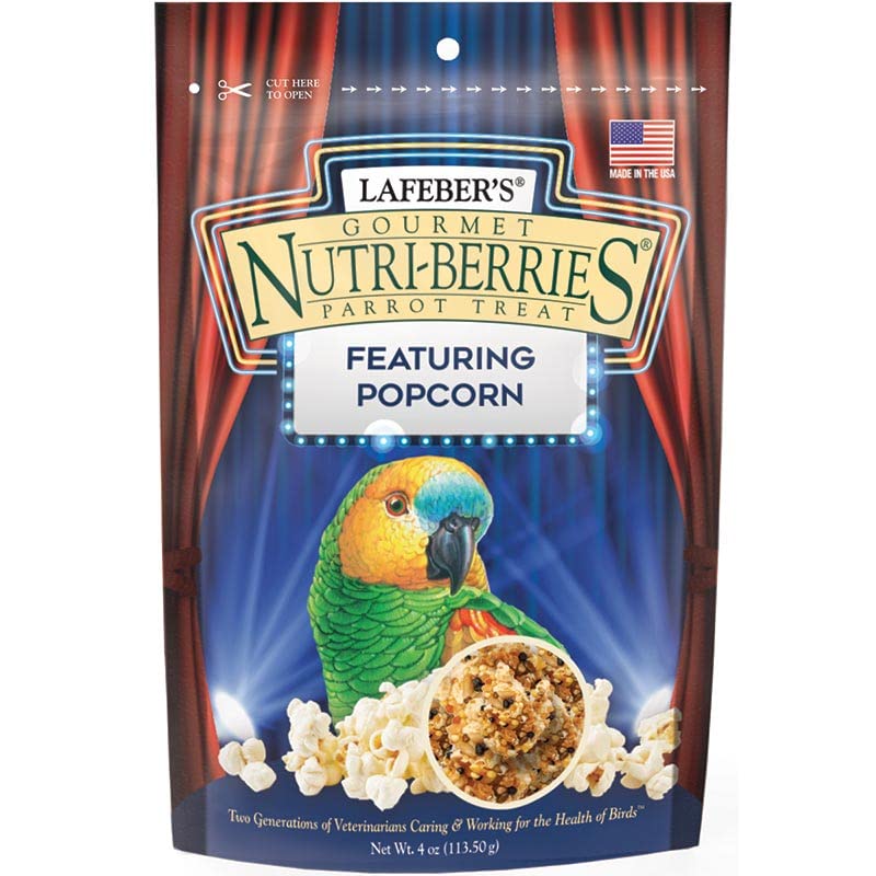 Lafebers Popcorn Nutri-Berries for Parrots 4 oz bag