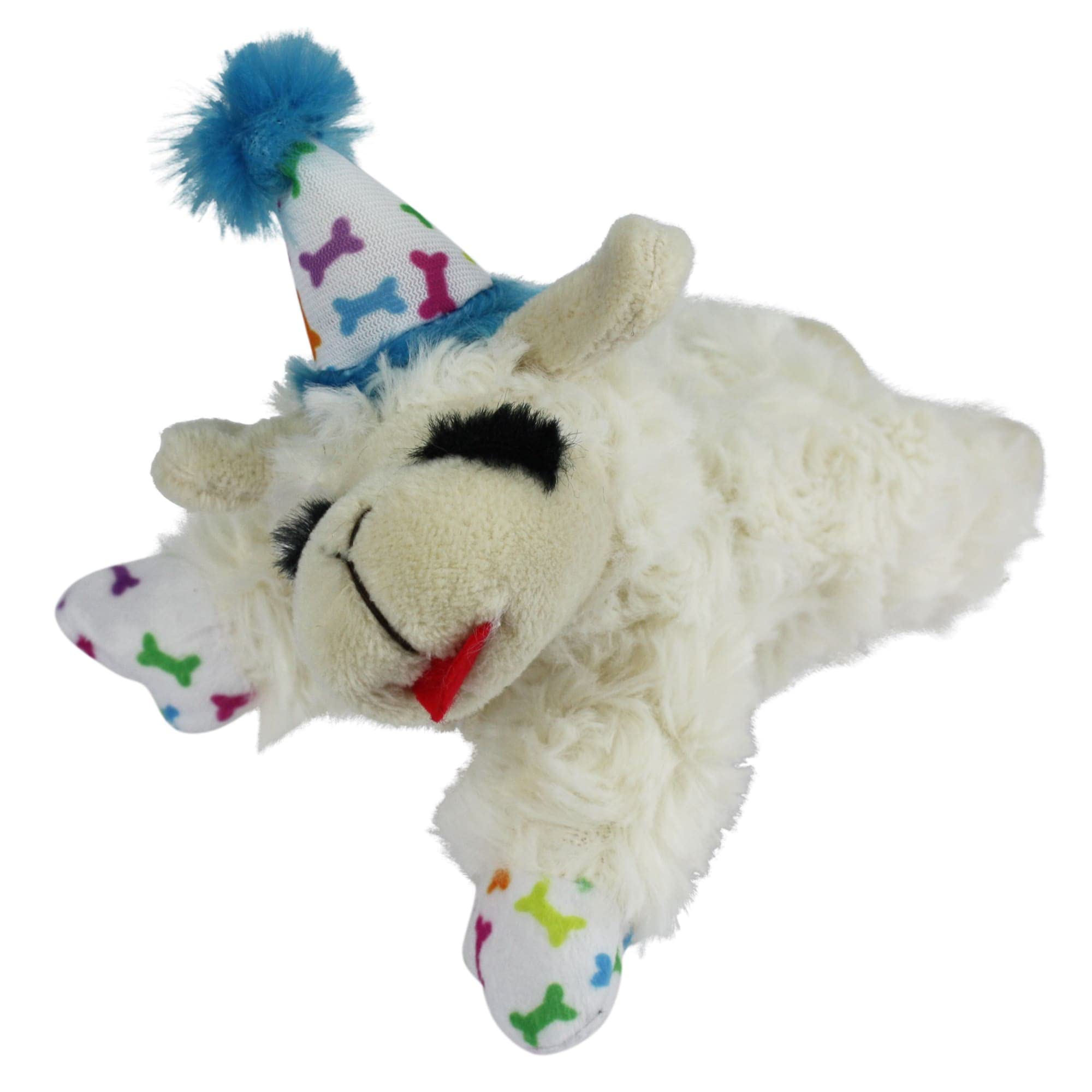 Multipet Happy Birthday Mini Lamb Chop Dog Toy Small (Blue)