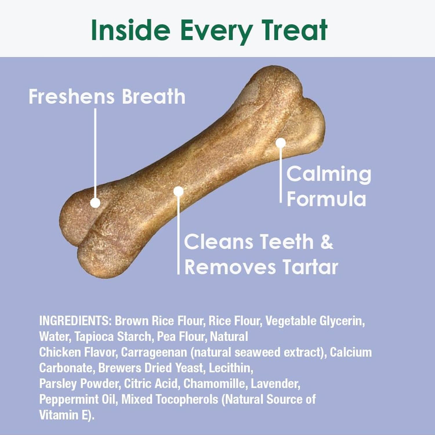 Bonies Natural Calming Formula Small-Sized Single Bone - Contains Chamomile & Lavender, Help Anxiety, Excessive Barking & Trembl