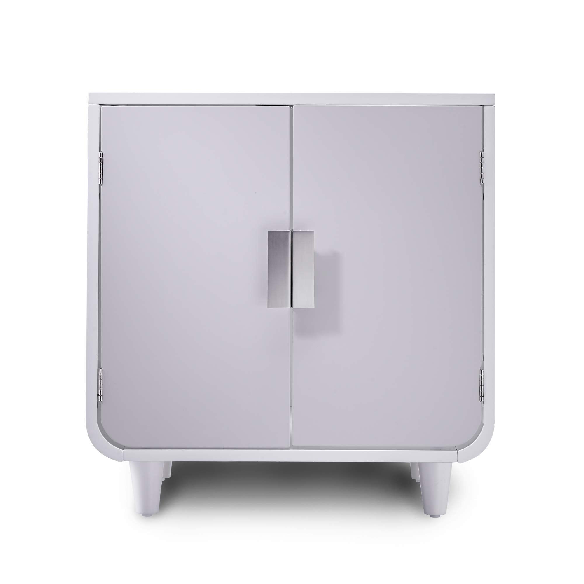 Teamson Pets Staart Dyad Cat Litter Box Enclosure - Solid Wood, Alpine White, One Size, Model ST-K100020