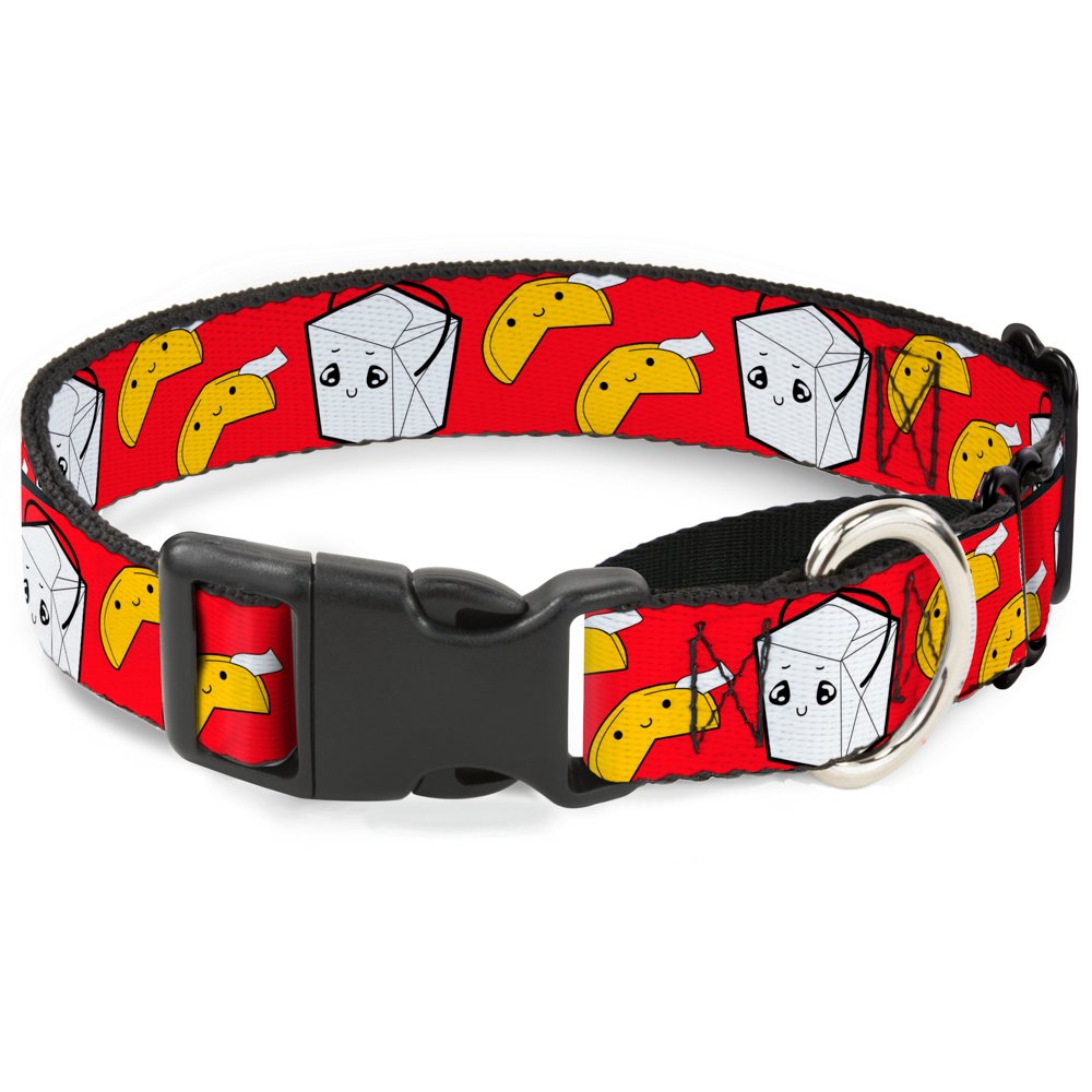 Buckle-Down Take Out/Fortune Cookies Red Martingale Dog Collar, 1.5 Wide-Fits 13-18 Neck-Small