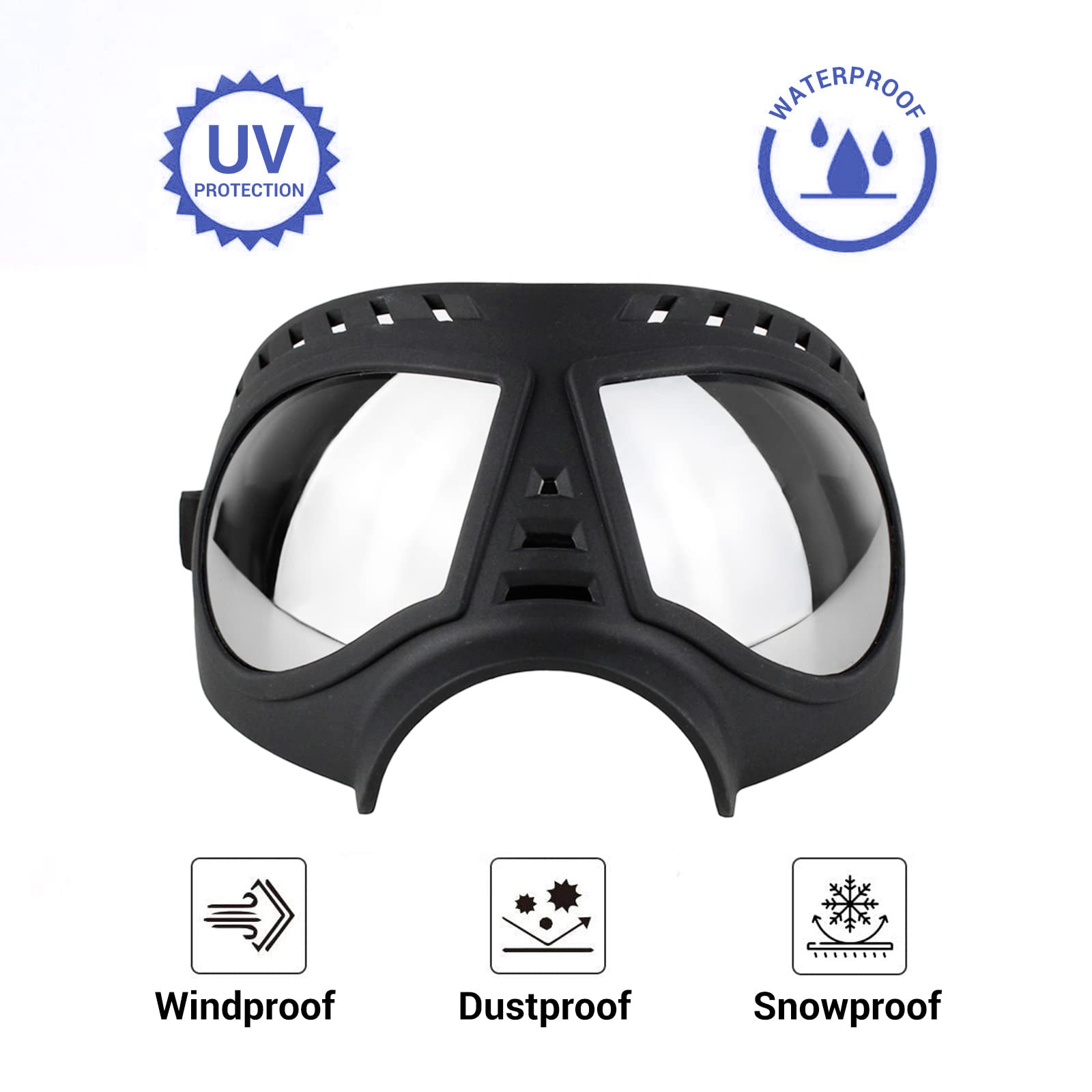 Namsan Dog Goggles for Large Dogs, Wide Snout, Soft Frame, Anti-UV Tactical Dog Sunglasses Medium to Large Breed, Summer Driving