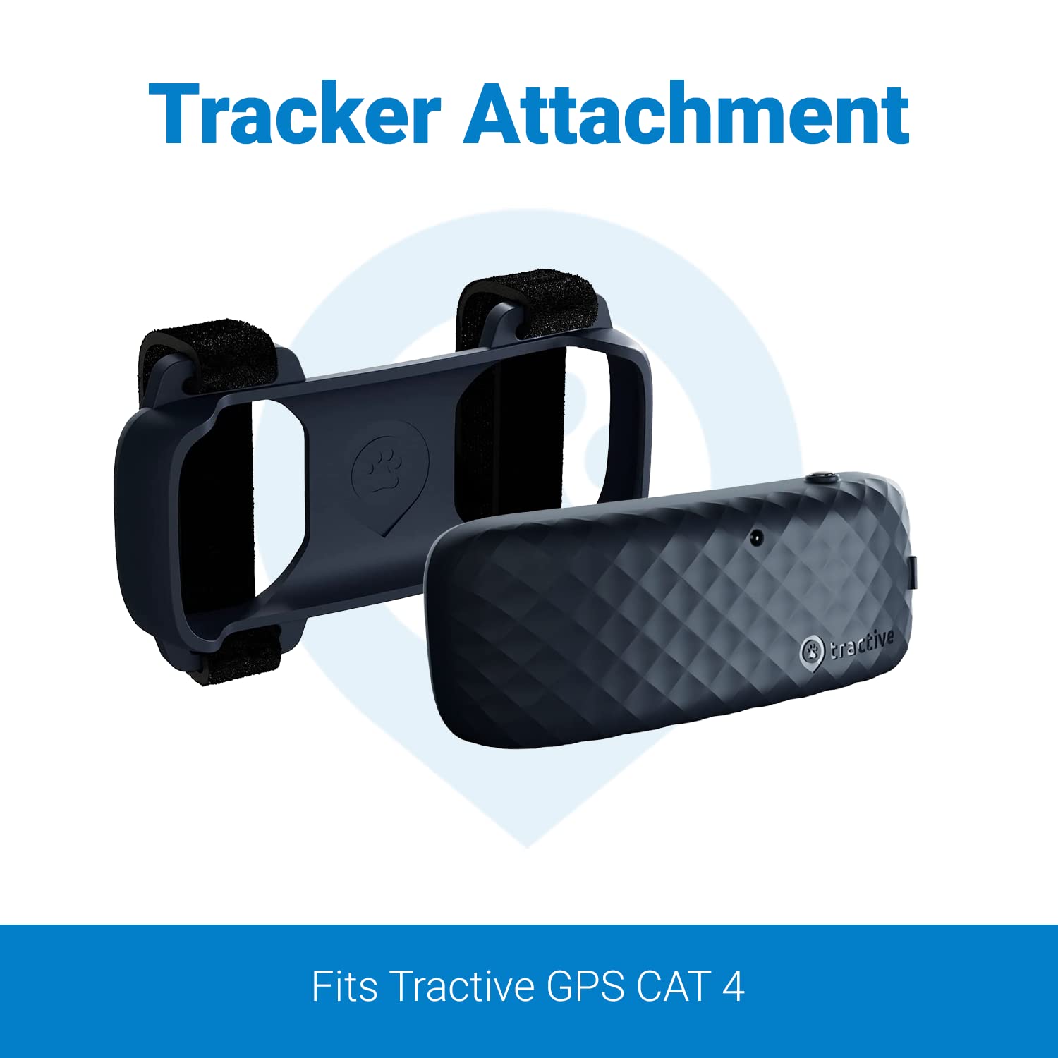 Tractive GPS Cat 4 Tracker Harness Attachment, for Cat Walks with Peace of Mind, hook and loop Straps, Black
