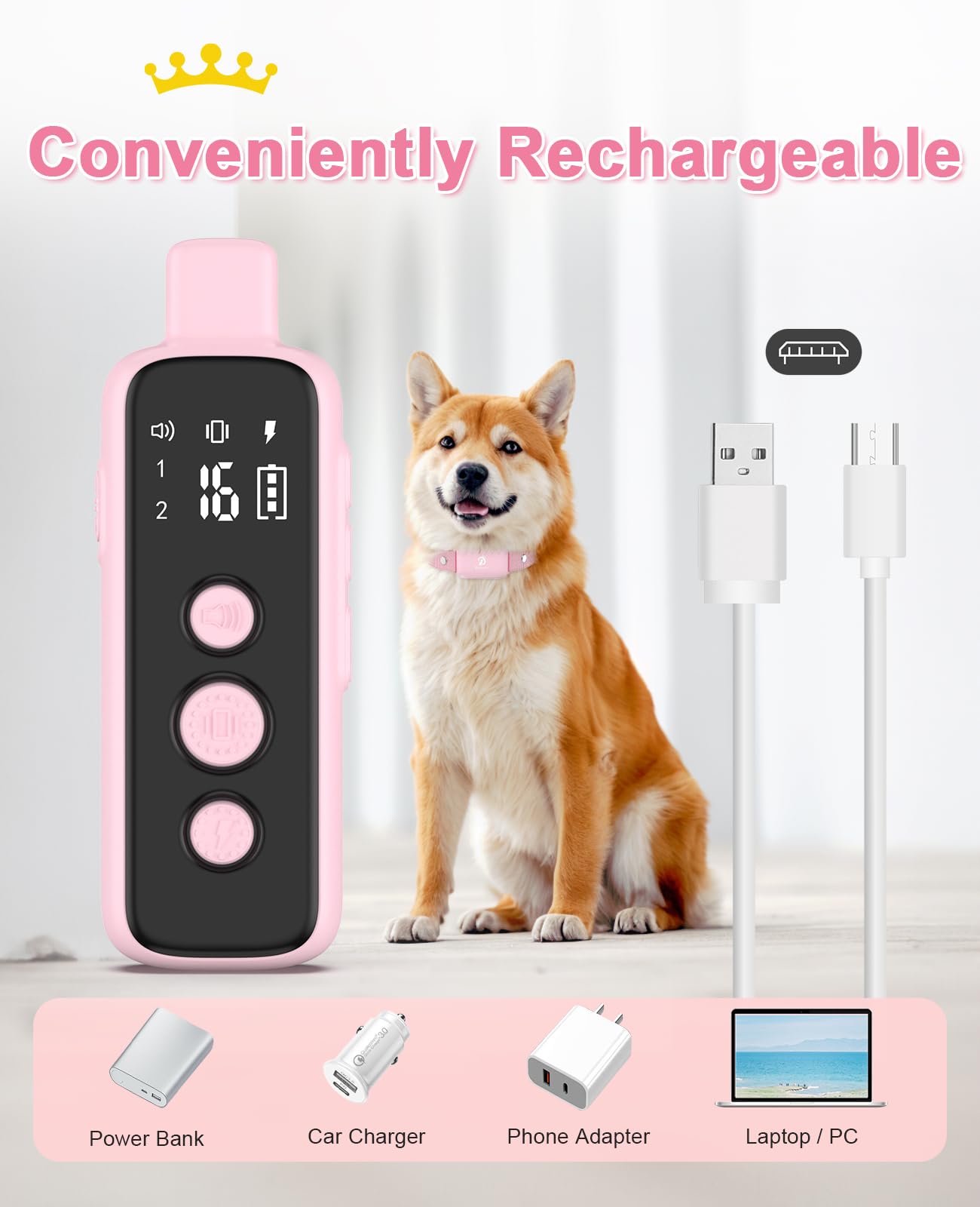 Bousnic Shock Collar For Dogs - Waterproof Rechargeable Dog Electric Training Collar With Remote For Small Medium Large Dogs With Beep, Vibration, Safe Shock Modes (8-120 Lbs)